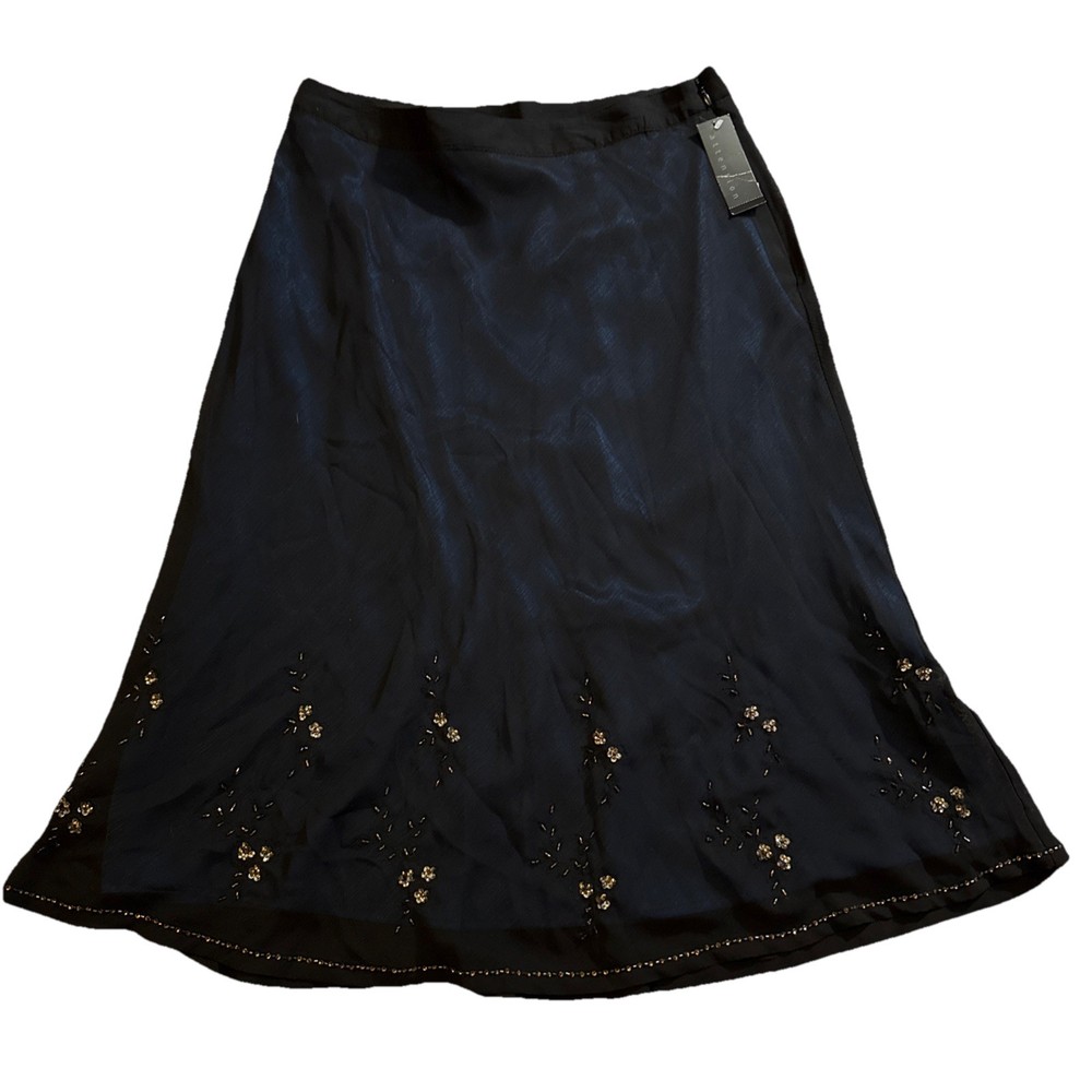 Attention Women’s Vintage Blue and Black skirt NWT gemstone