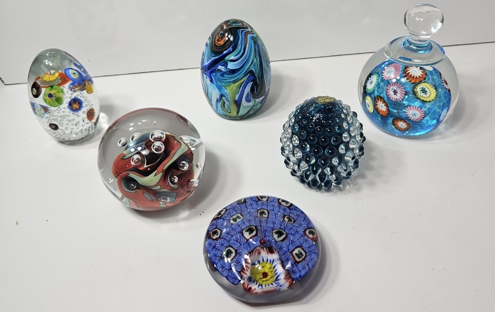 (LOT OF 6!!) Vintage Murano Glass Paperweights