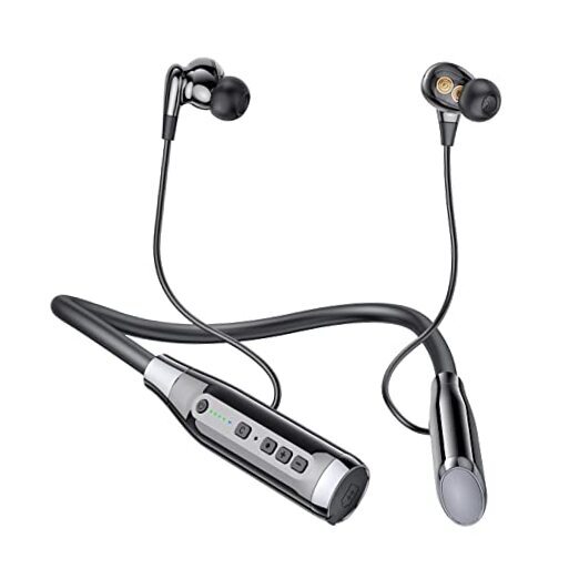Bluetooth Headphones Neckband 100 Hours Extra Long Playback with Black