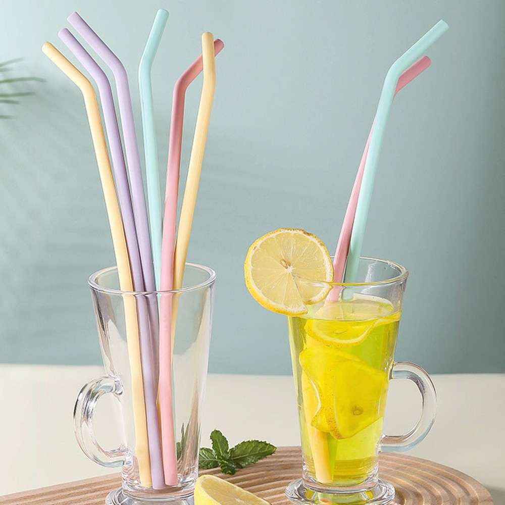 Heat-resistant Silicone Straws Easy-to-clean Drinking for Parties Bars