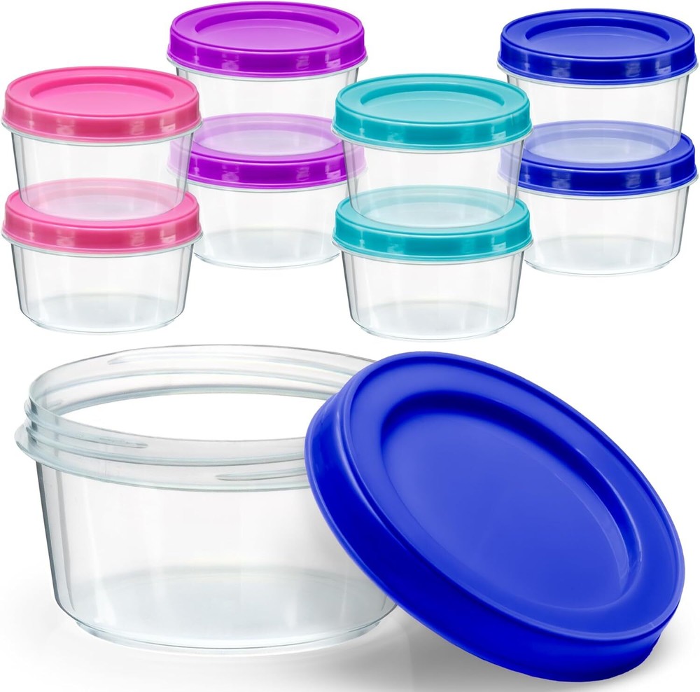 8-Pack 7oz BPA-Free Plastic Food Containers with Screw Lids by Decorrack