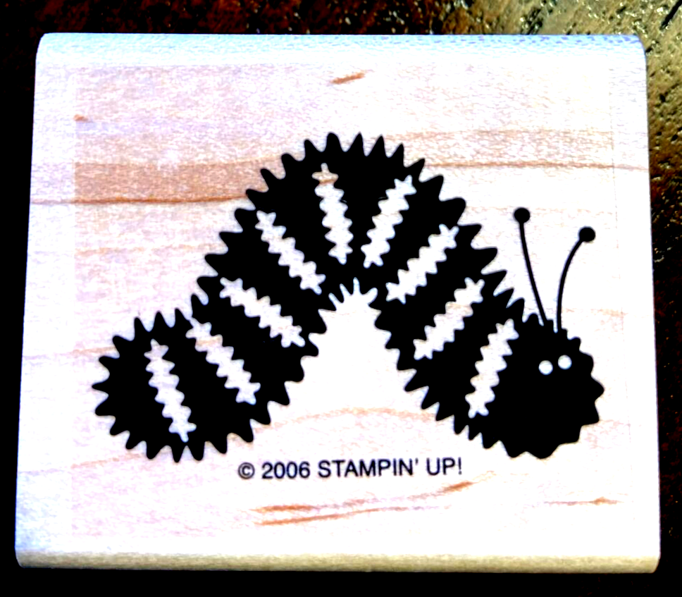 Stampin' Up! Fuzzy MONARCH CATERPILLER Cute Garden Rubber Stamp