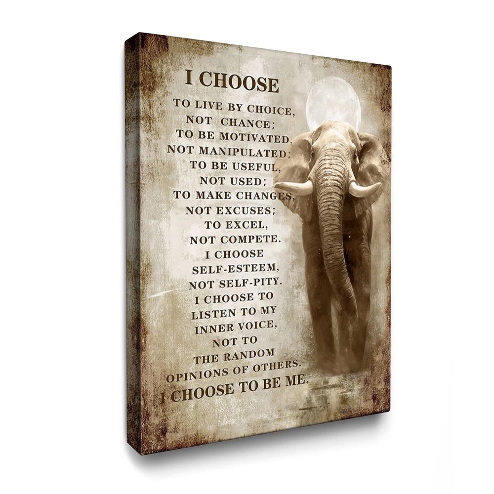 Christian Elephant Canvas Wall Art Motivational Elephant Picture Wall Decor F...