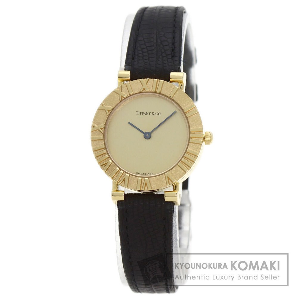TIFFANY Co. Tiffany Atlas Watch K18 Yellow Gold Leather Women s Used