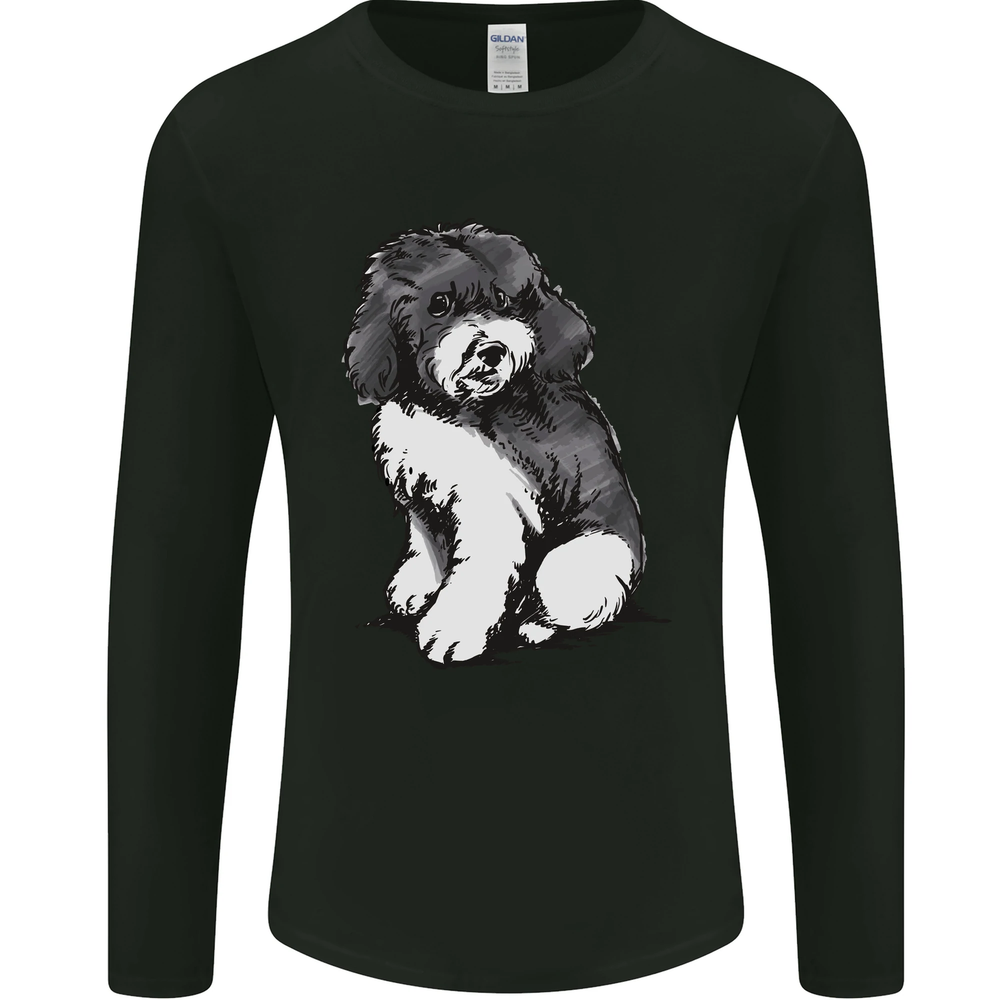 Harlequin Poodle Sketch Long Sleeve Mens Graphic Tee