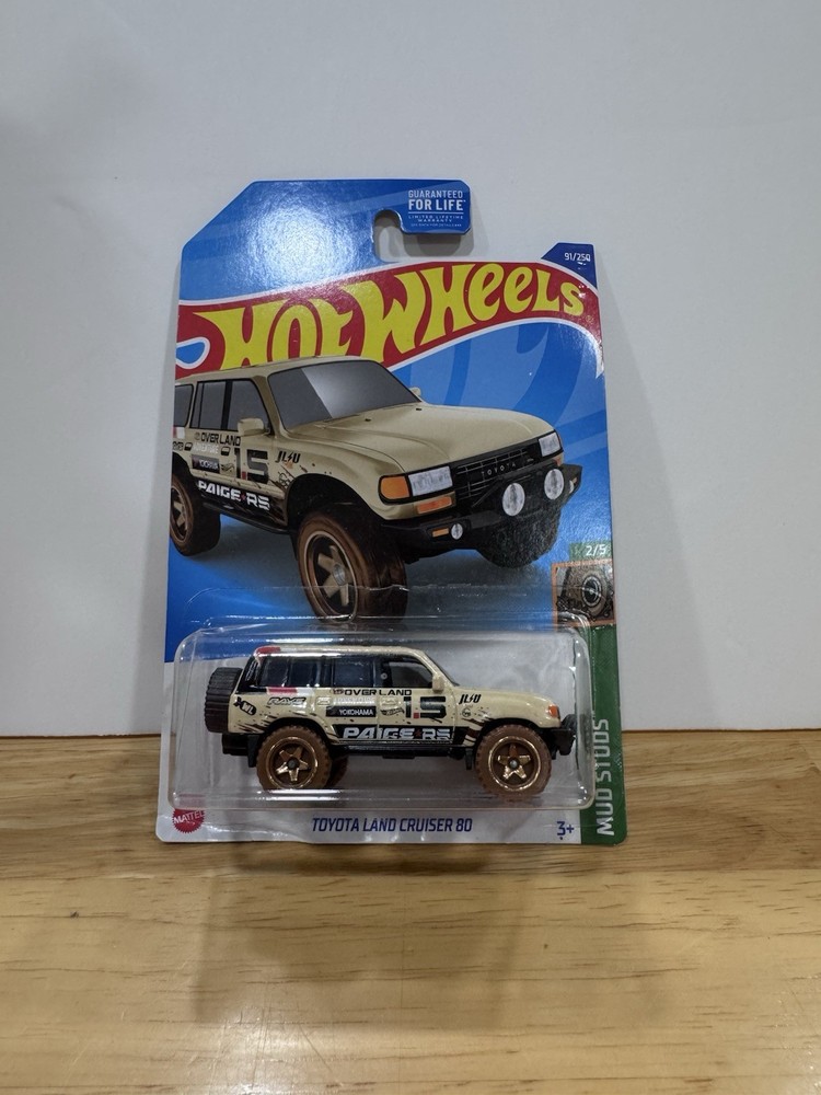 2022 Hot Wheels Tan/Beige Toyota Land Cruiser 80, 91/250 | Mud Studs 2/5