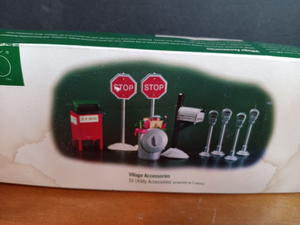 Vtg.Department 56 Village Accessories Mailboxes Trash Can Parking Meters Stop