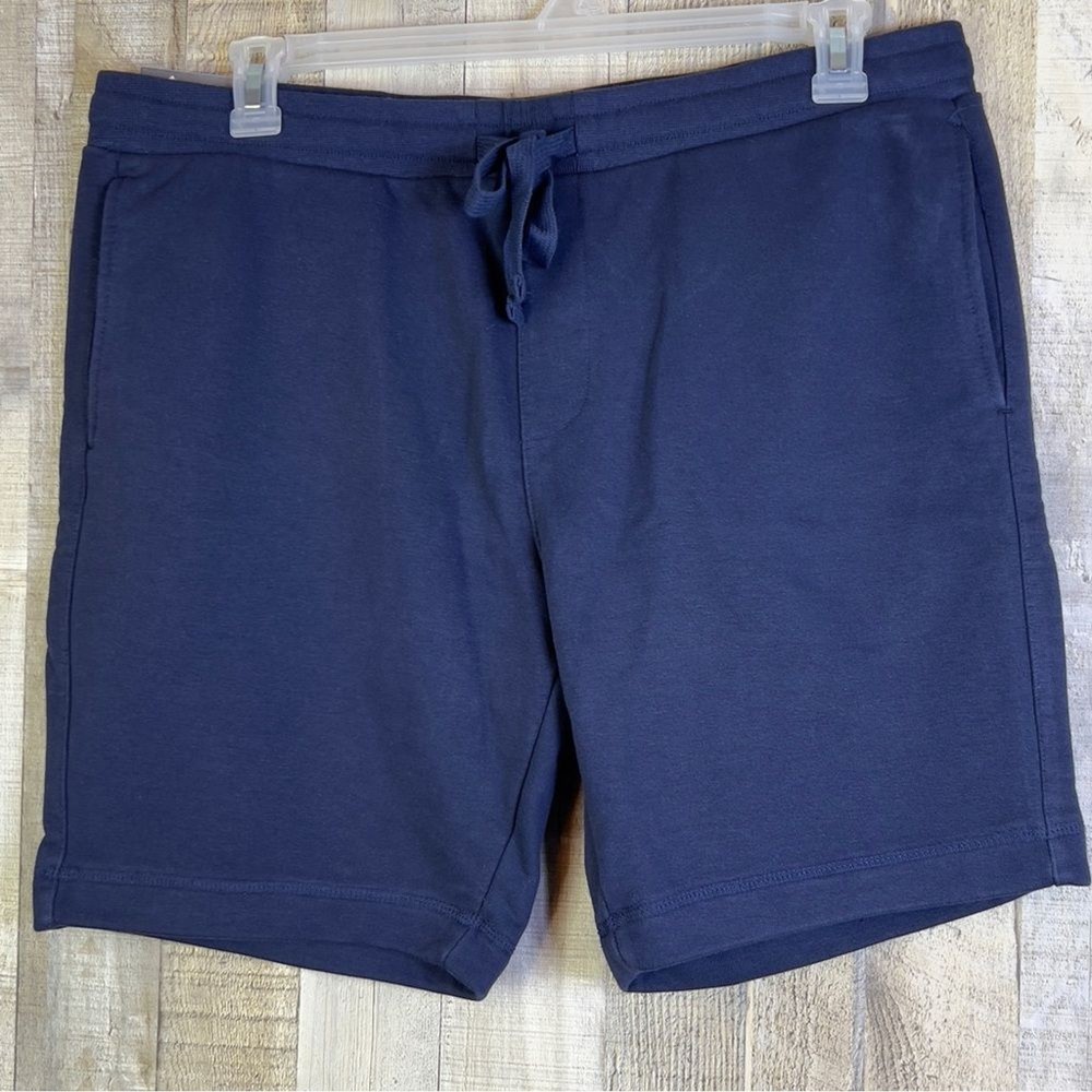 Members Mark Navy Blue Large French Terry Short Drawstring Waistband & Pockets-image