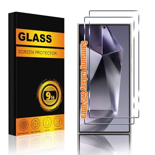 2-Pack Samsung Galaxy S25 Ultra 5G 9H Tempered Glass Screen Protector