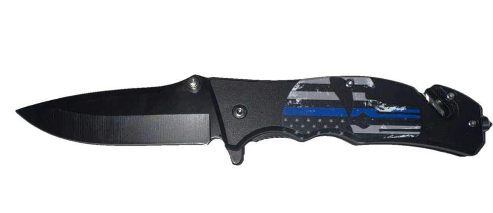Elite Tactical Black Pocket Knife - Sharp Durable Hunting Camping Fishing Military Survival Tool