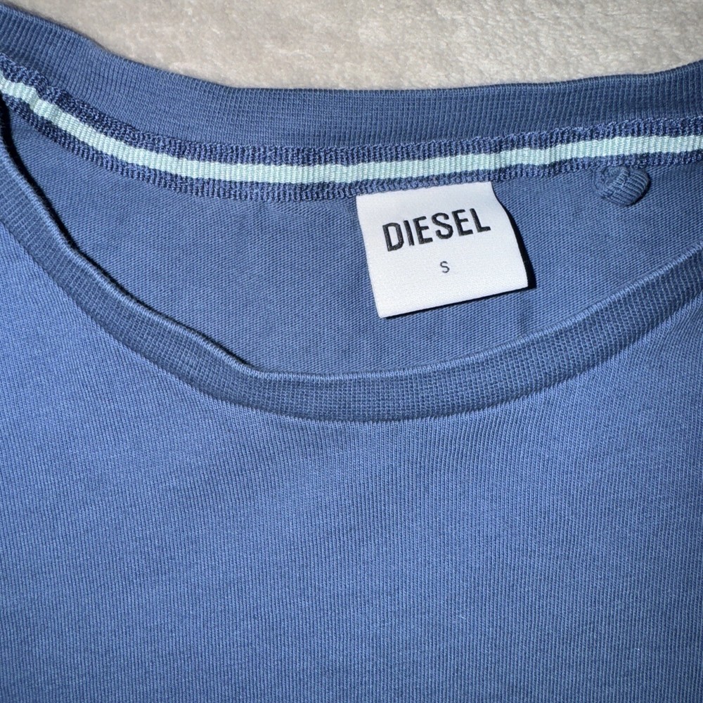 Men’s Diesel Branded Goods Blue Graphic T Shirt Size Small