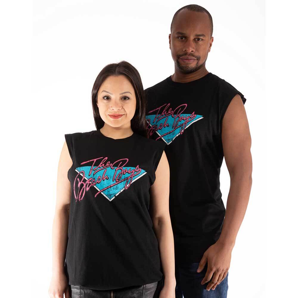 The Beach Boys Retro Vintage Band Logo Unisex Black Vest Top Official