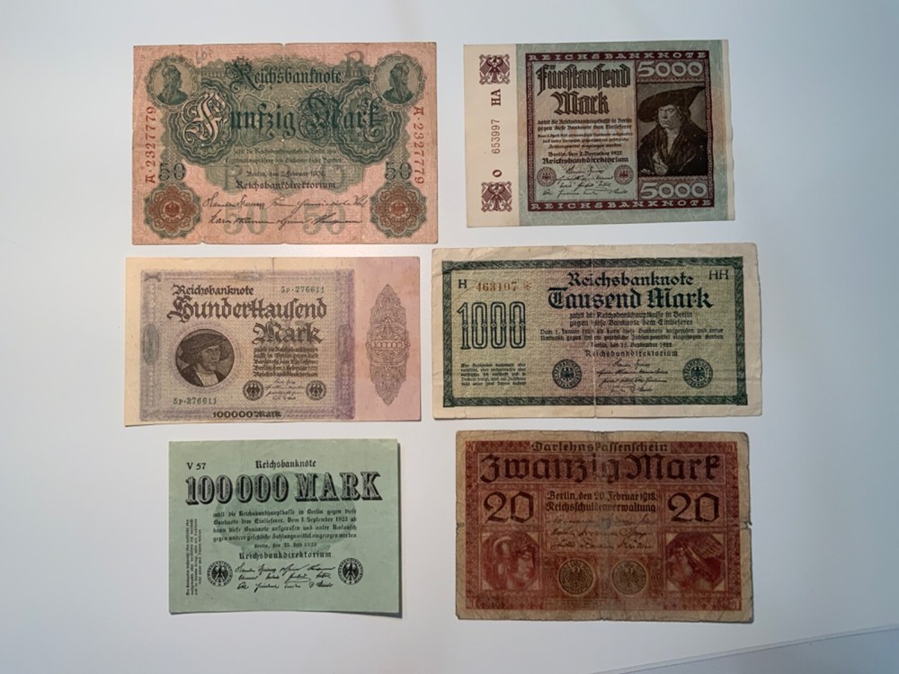 Vintage banknote lot from Germany.