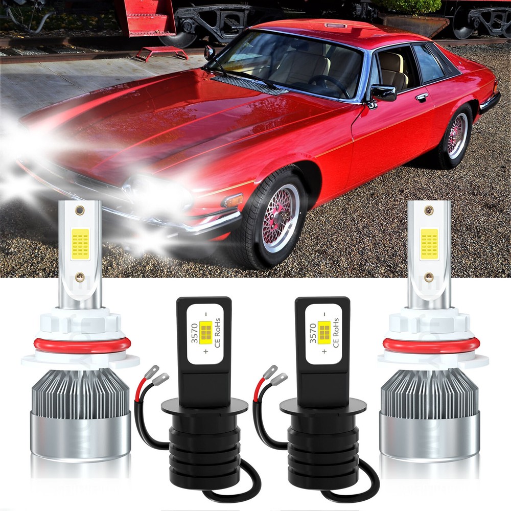 Upgraded 4x LED Headlight & Fog Lamp Combo for Jaguar XJS 1992-1996  