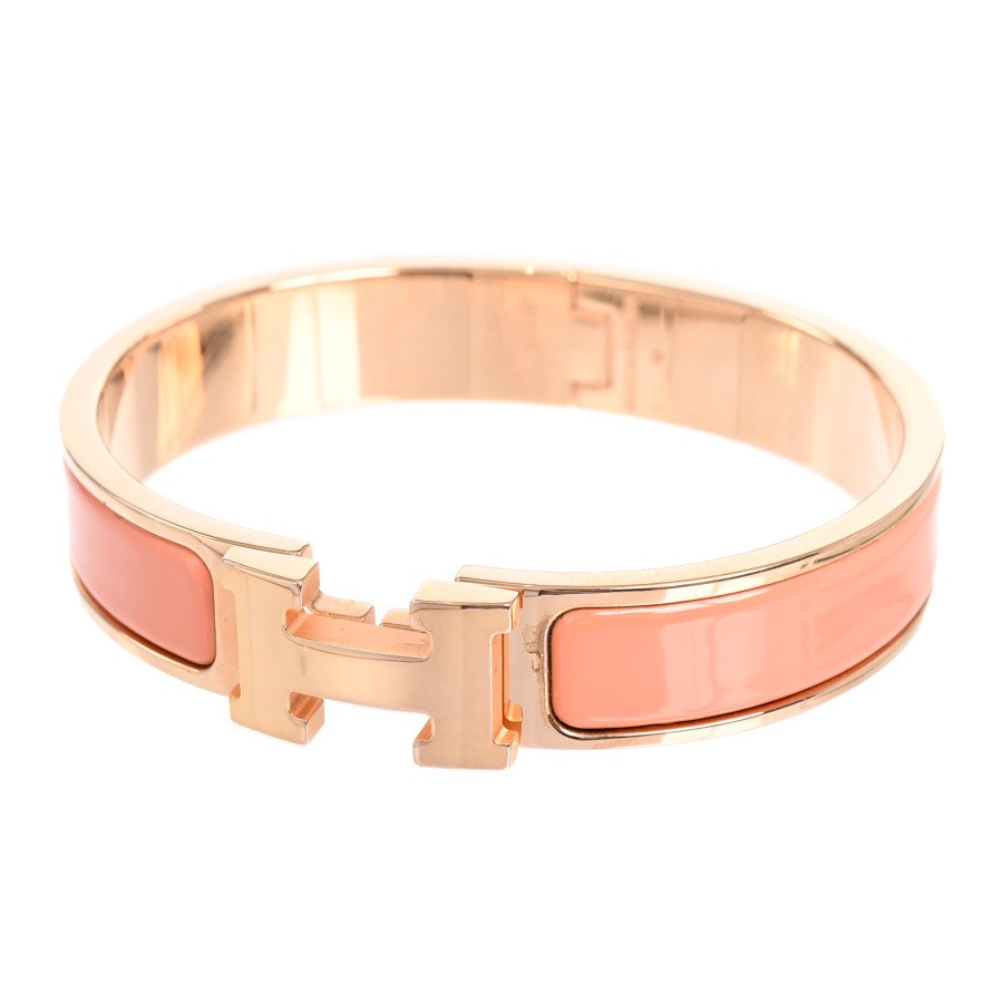 Hermes Clic H Bangle Salmon Pink  A 482496
