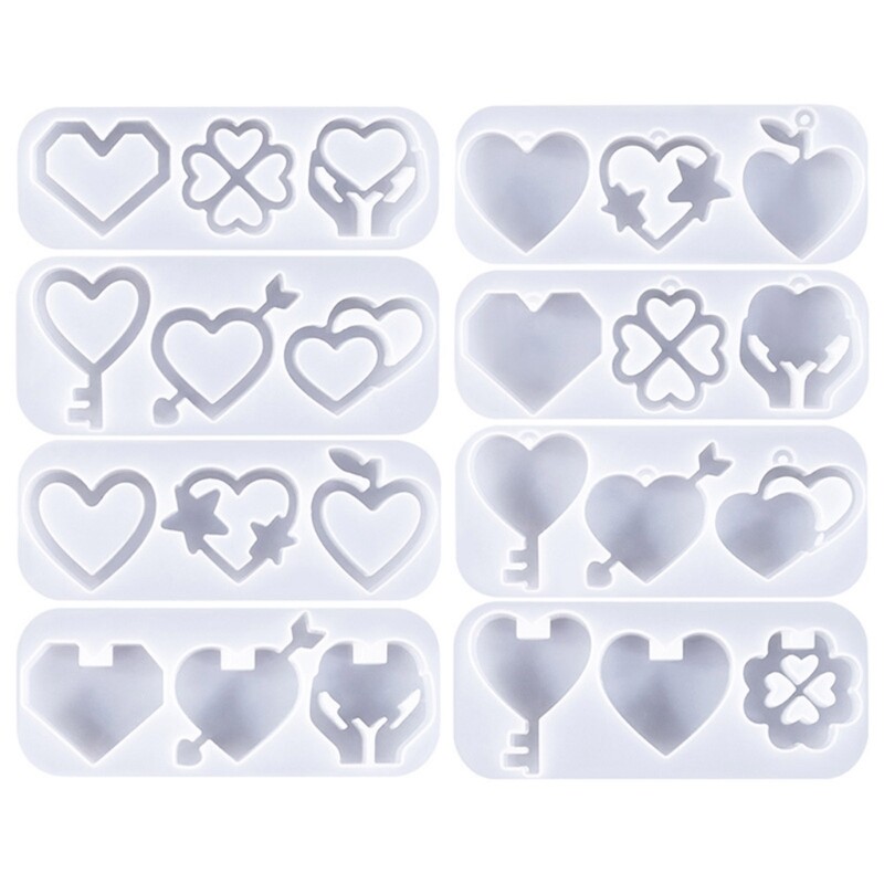 Heart-Shaped Epoxy Silicone Mold for Keychains & Pendants