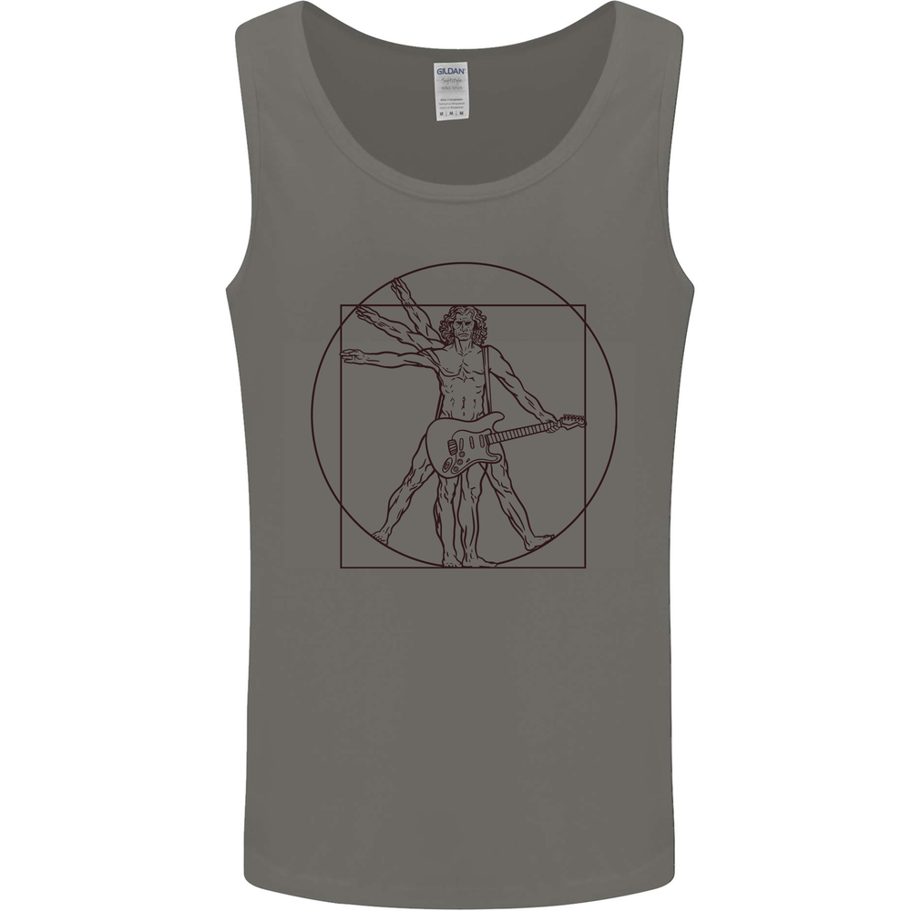 Guitar Vitruvian Man Guitarist Mens Vest Tank Top