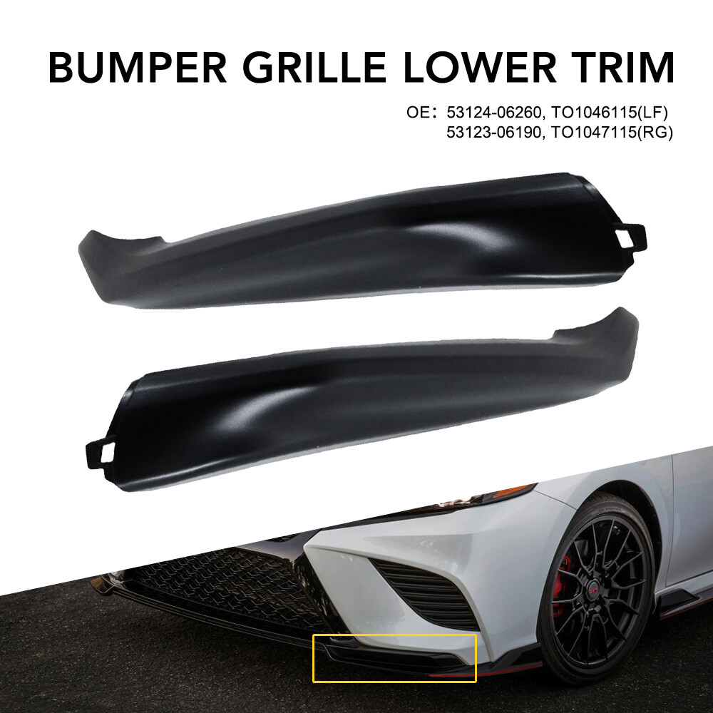 Glossy Black Front Bumper Lower Side Trim for 2021-23 Toyota Camry Molding Upgrade