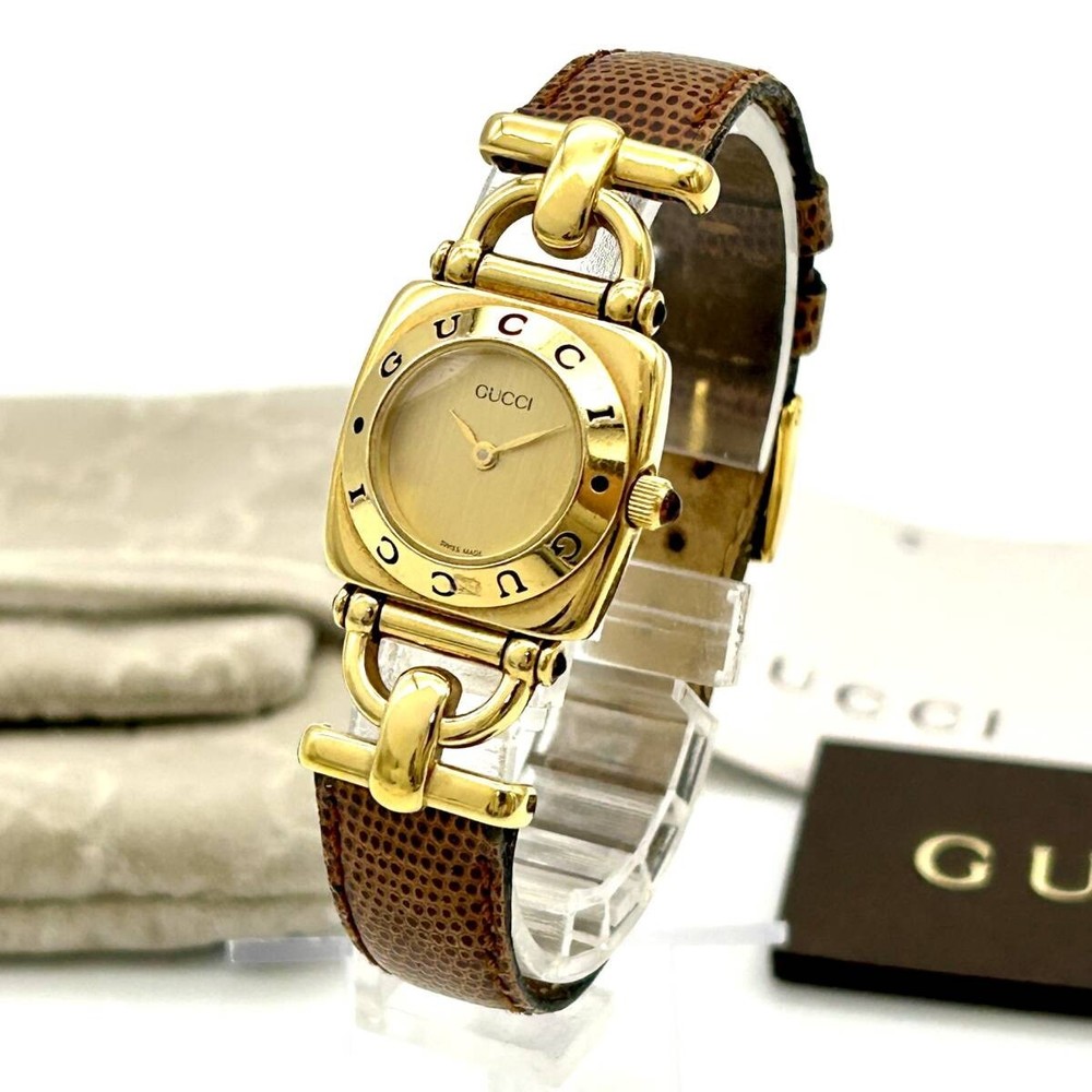 Gucci 6300L Horsebit White Dial Quartz Womens Watch Pre-Owned Excellent Condition