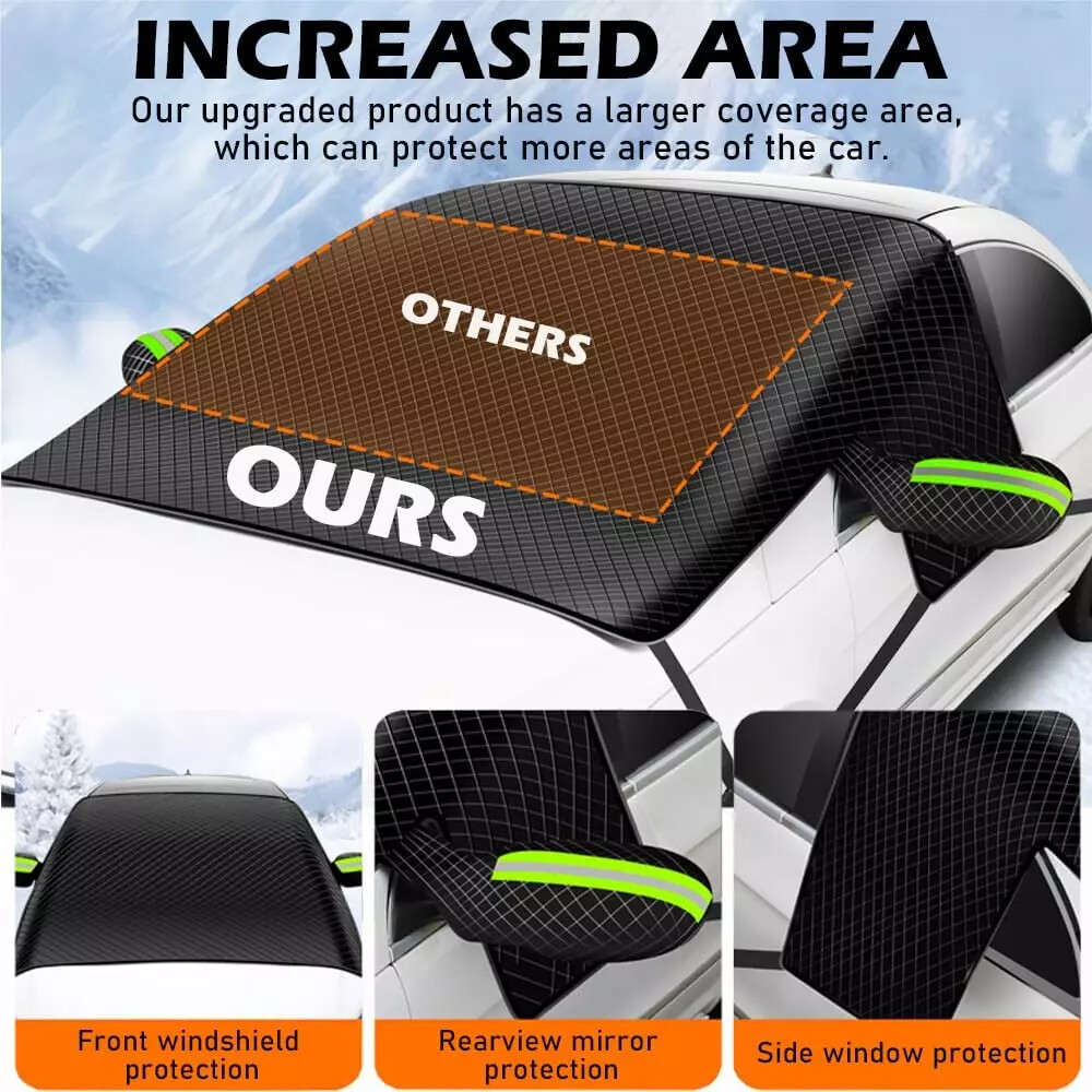 Magnetic Car Windshield Cover for Ice Frost Snow Protection & Sun Shade