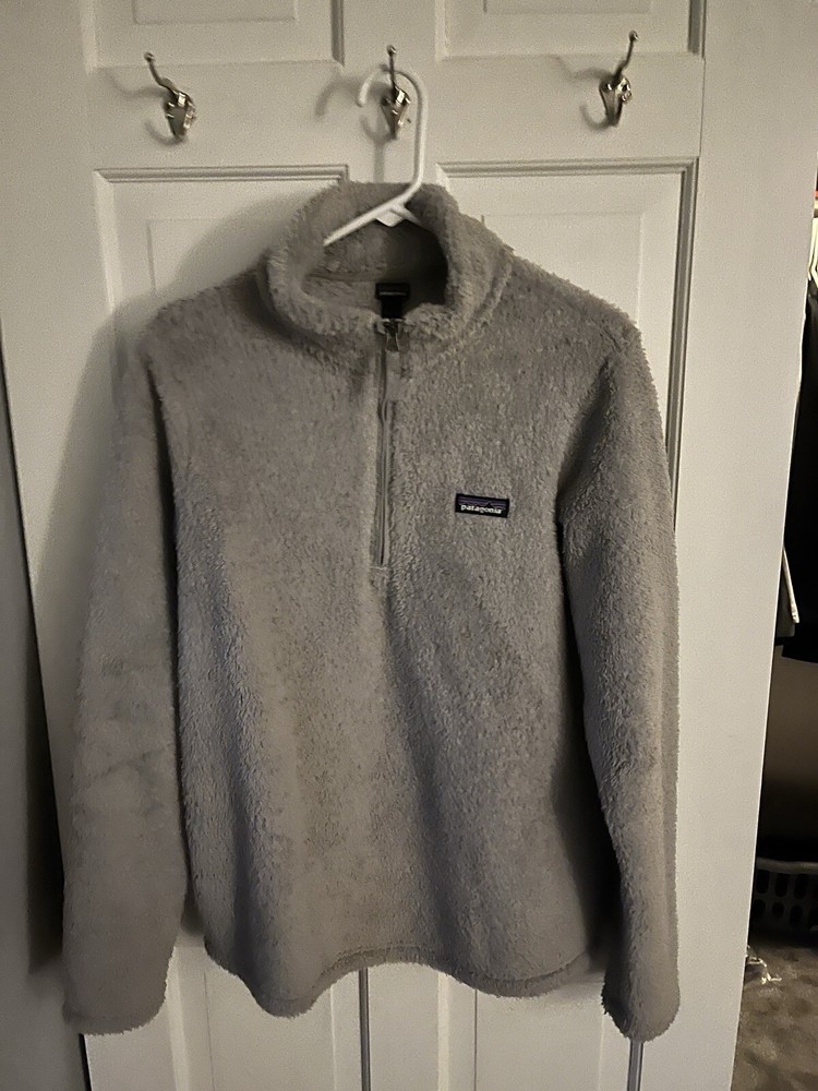 Patagonia Rare Los Gatos Fuzzy Sherpa 1/4 Zip Sweatshirt Gray Women’s L Fleece