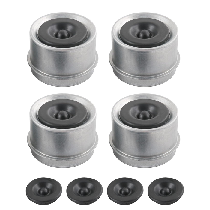 Set of 4 Trailer Bearing Buddies Dust Caps with 8 Plugs, Fits Dexter 5.2k-6k Ib