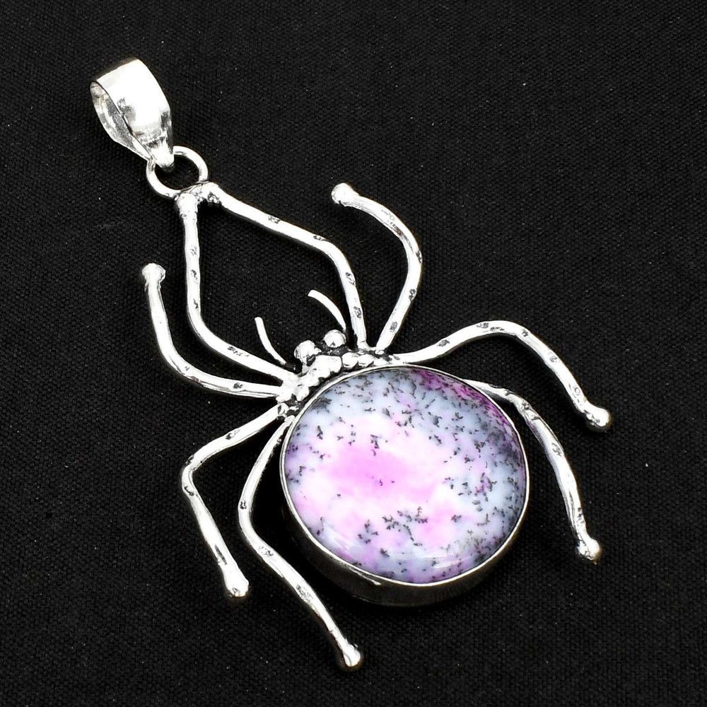 Dendrite Opal Gemstone Ethnic Handmade Spider Pendant Jewelry New Year  AP-14711