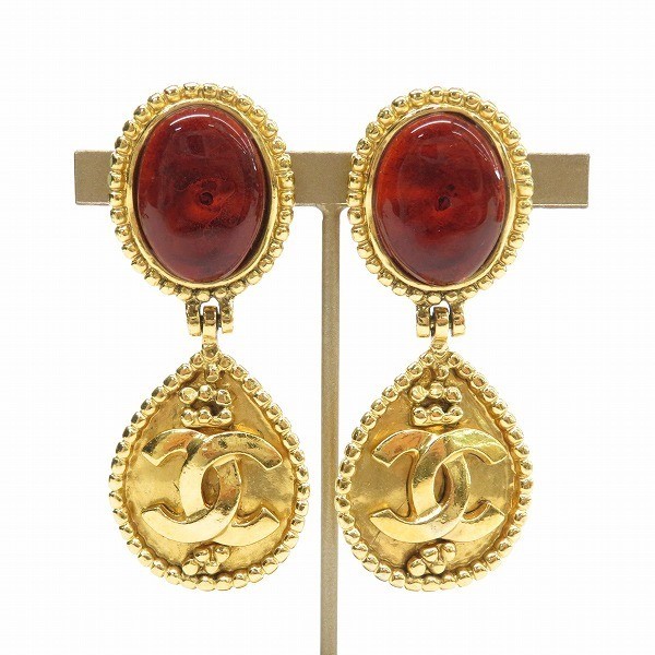 Chanel Earrings Gripoix 96A Coco Mark Vintage 718042