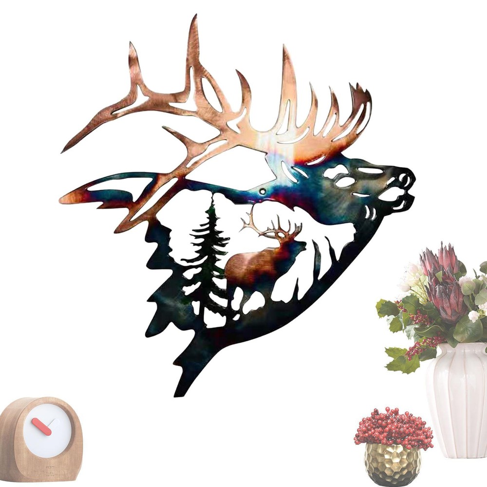 Metal Deer Silhouette Room Decor Home Collection Metal Wall Decor, Sculpture