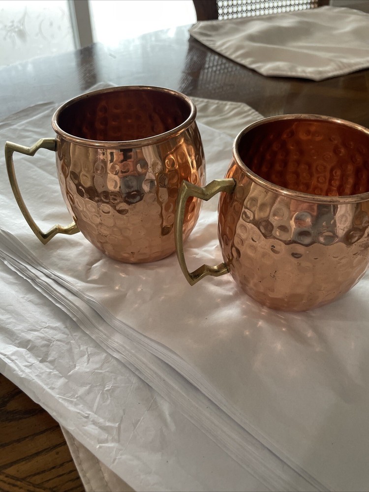 2-Pack 18 Oz Copper Bar Beer Mugs for Chilled Drinks