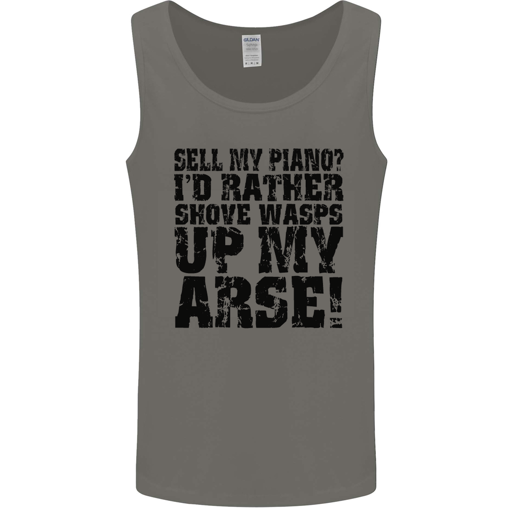 Sell My Piano? Funny Pianist Player Music Mens Vest Tank Top