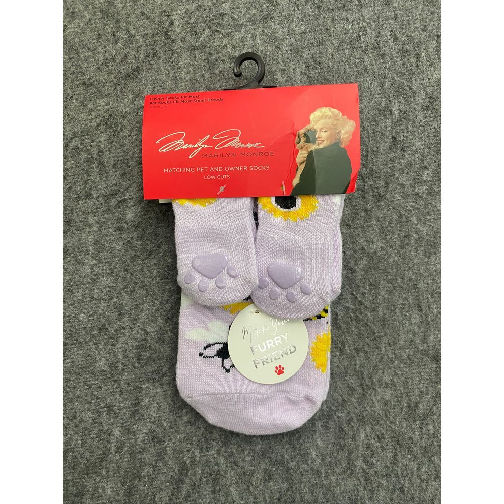 Marilyn Monroe Matching Pet  'Bee Kind' Novelty Low Cut Socks Non-Slip Paw Print