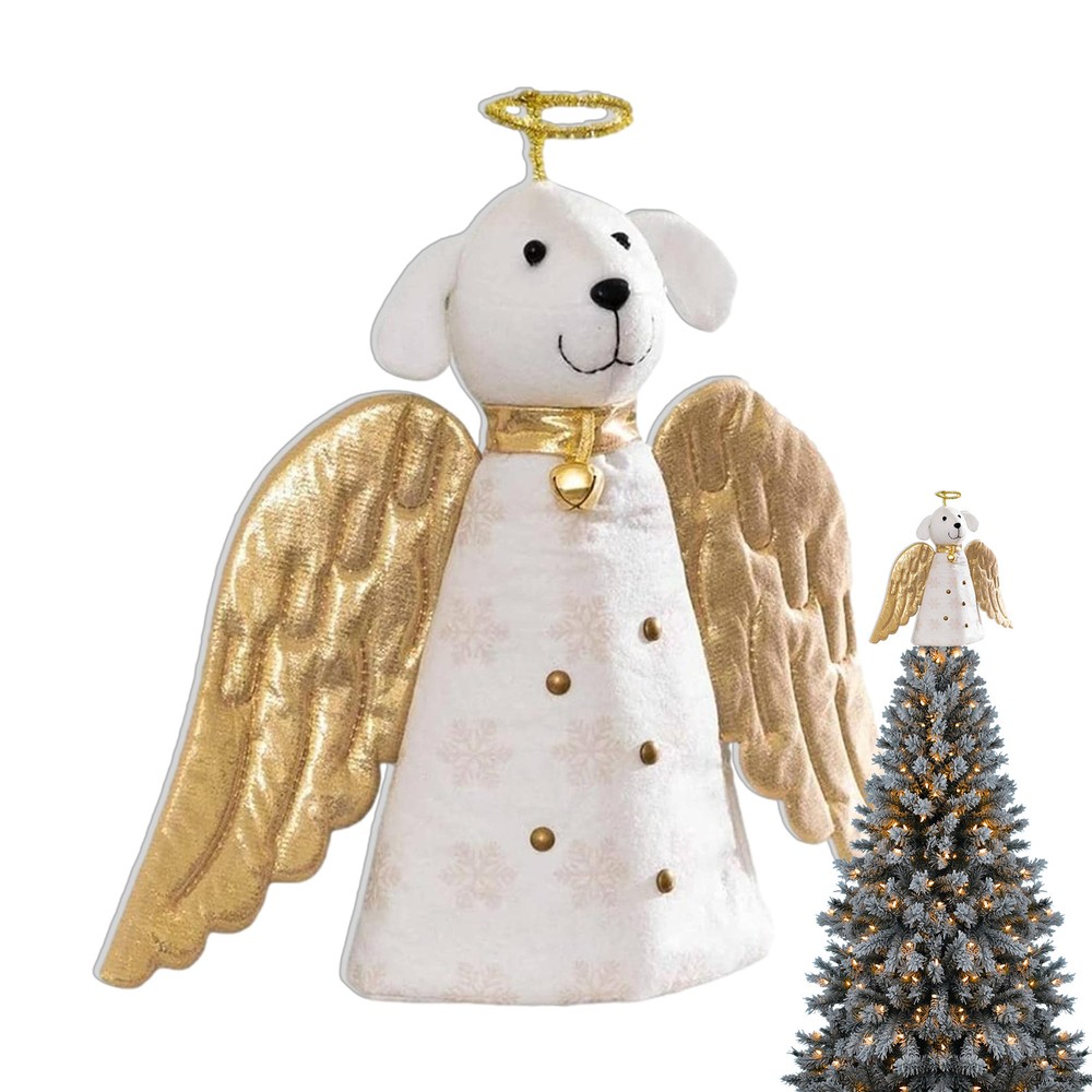 2D Christmas Angel Tree Topper Dog Angel Tree Topper for Christmas Decoration