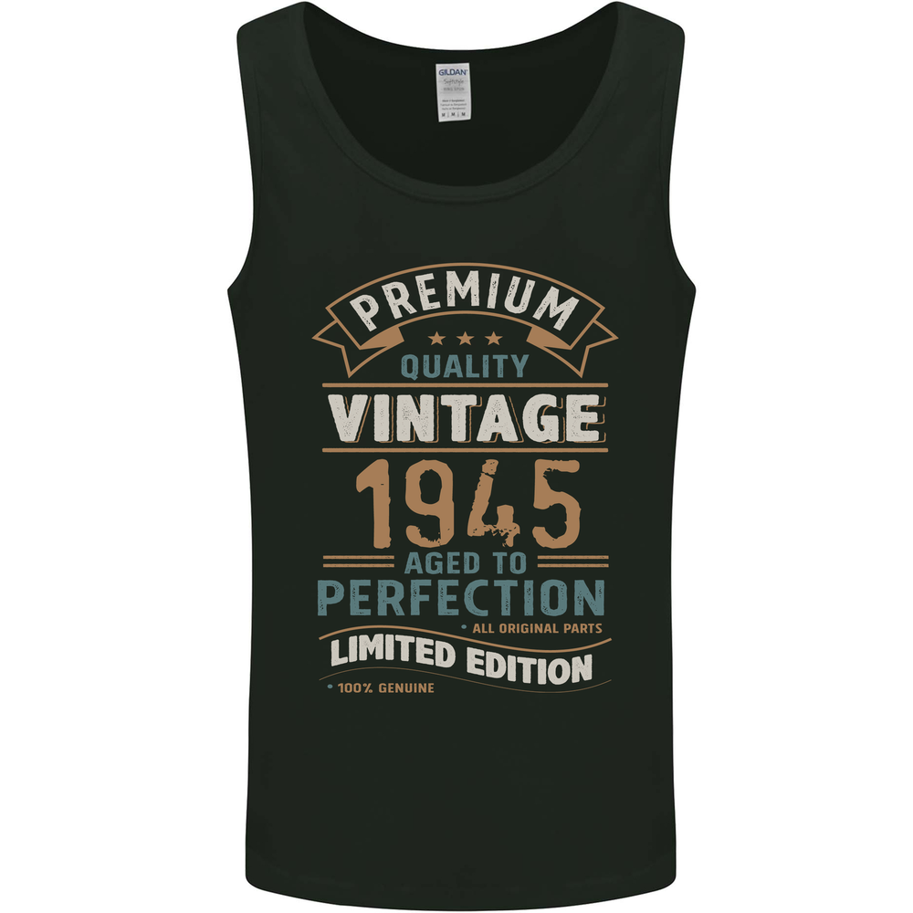 Premium Vintage 80th Birthday 1945 Mens Vest Tank Top