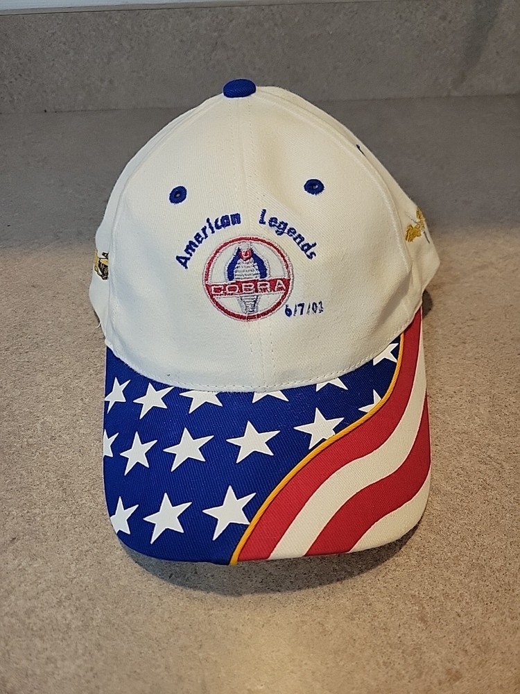 Vintage American Legends Cobra Snapback Cap with US Flag Adjustable Fit