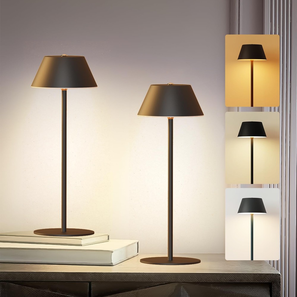 Cordless Rechargeable Desk Lamp with 5200mAh Battery and 3 Color Modes