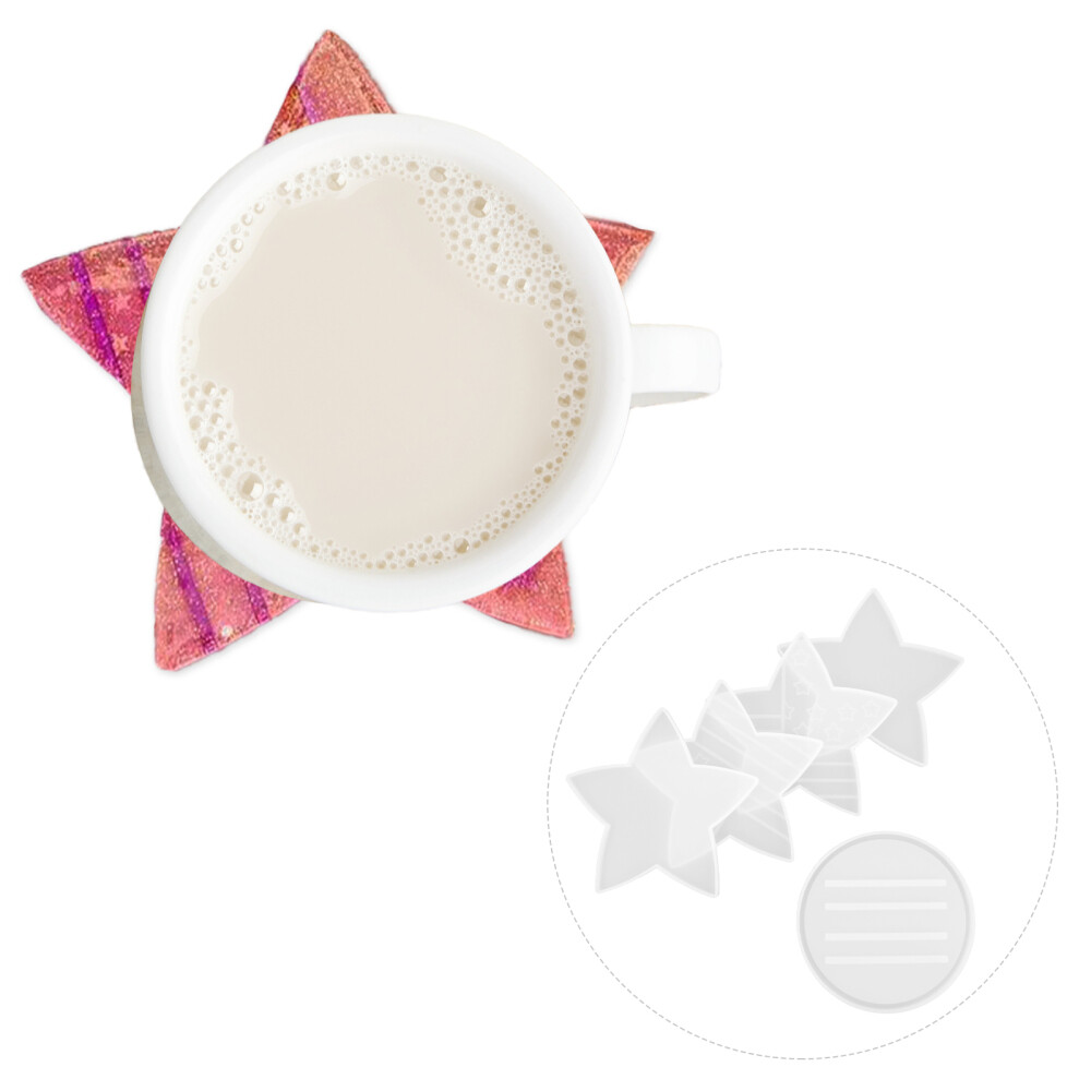 5pcs Cup Pad Making Tools Coaster Molds Epoxy Resin Star Resin Mold