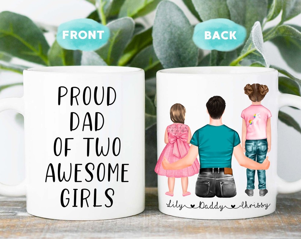 Custom Dad of Girls Mug - Father’s Day Gift for Daughters  