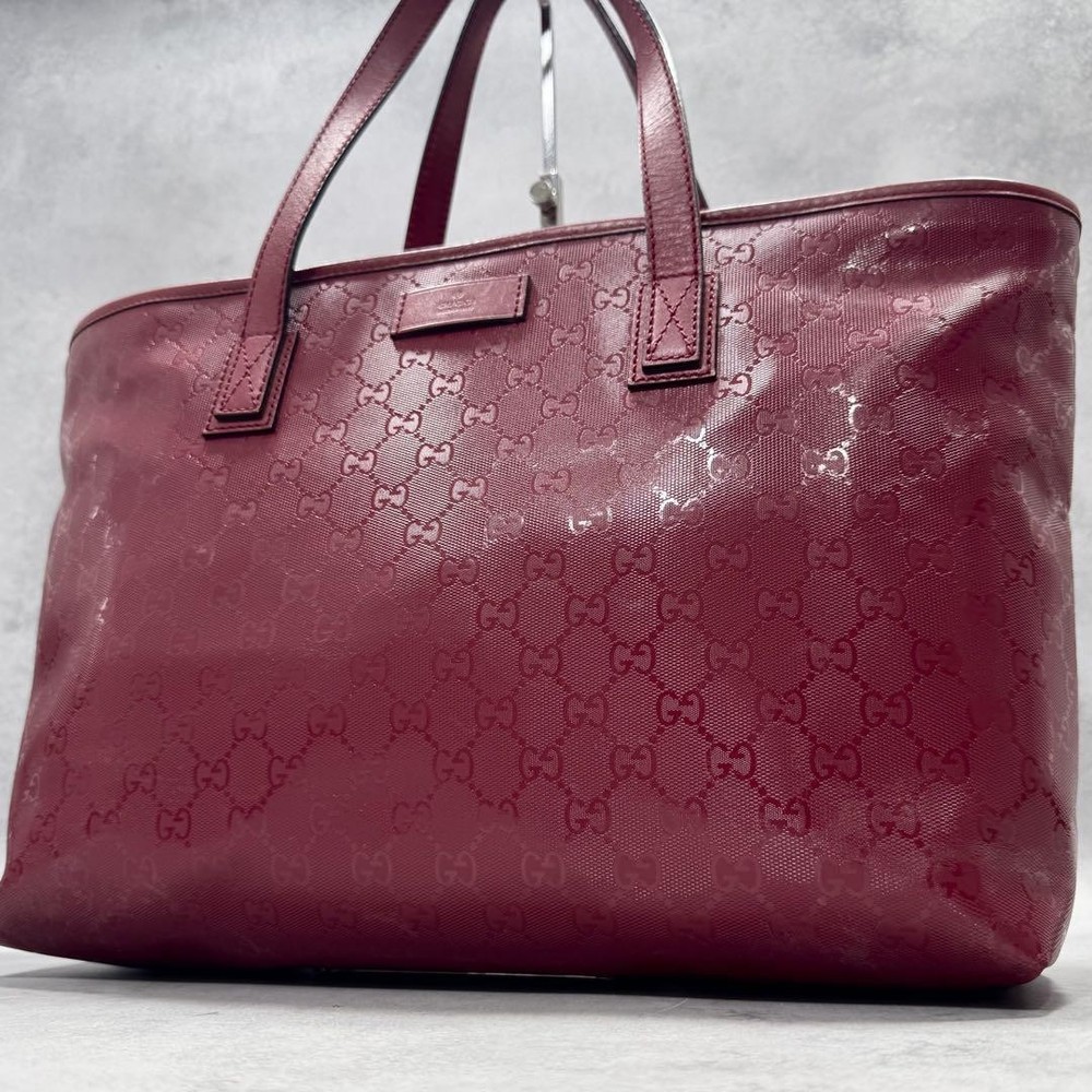 Gucci Imprime Wine Red A4 Tote Bag for Women with Shoulder Strap