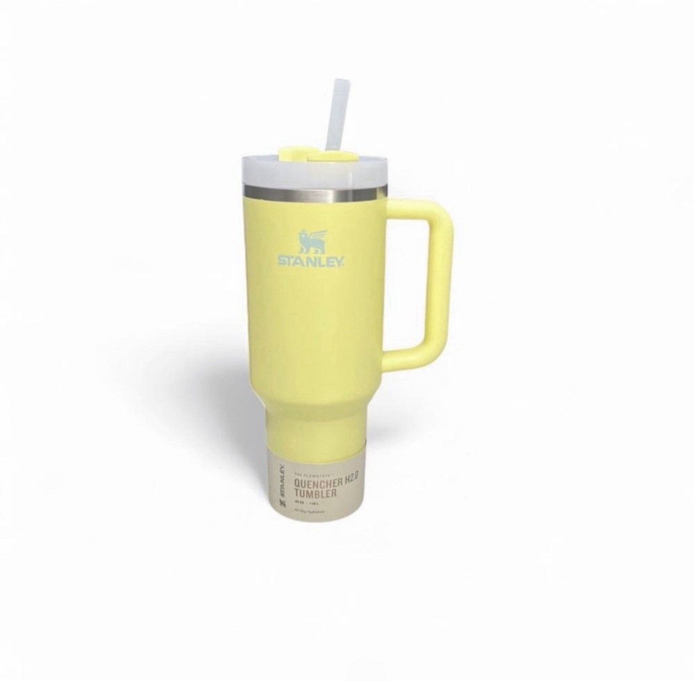 Stanley Quencher H2.0 Pomelo Tumbler 40oz Straw Handle Cup Insulated New