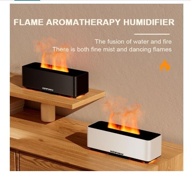 Ultrasonic 10oz Essential Oil Diffuser with Humidifier and Flickering Flame Effect