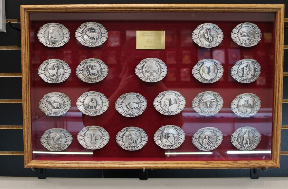 (21) Montana Sterling Silver Belt Buckle Complete Set W/ Montana Sapphires!