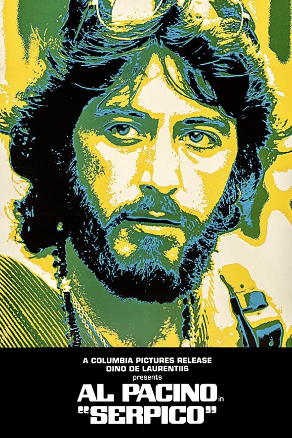 Vintage Serpico Al Pacino Police Movie Poster 1970s Crime Film Art