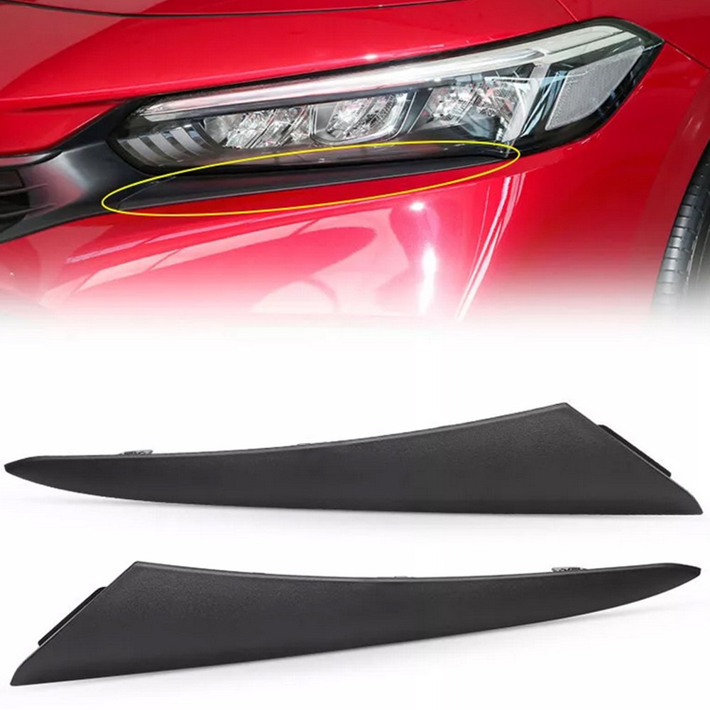 Left+Right Headlight Molding Trim Lower Filler Cover For Honda Civic 2022 2023