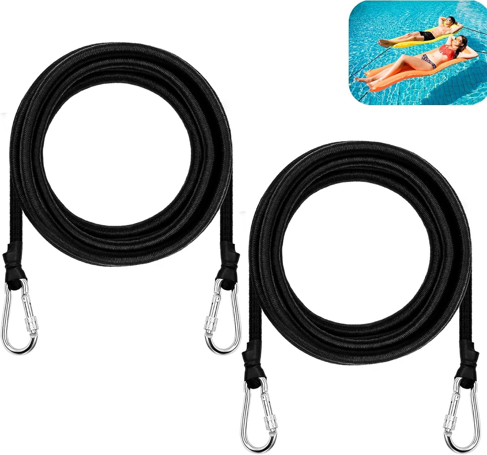 2Pcs 118-Inch Black Foam Water Pad Mat with Bungee Cord 2-Pack  