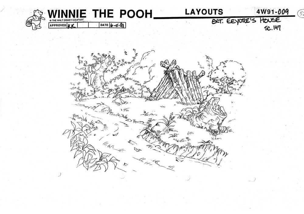 Winnie the Pooh HUGE Disney Production Background Model Layout Copy B052