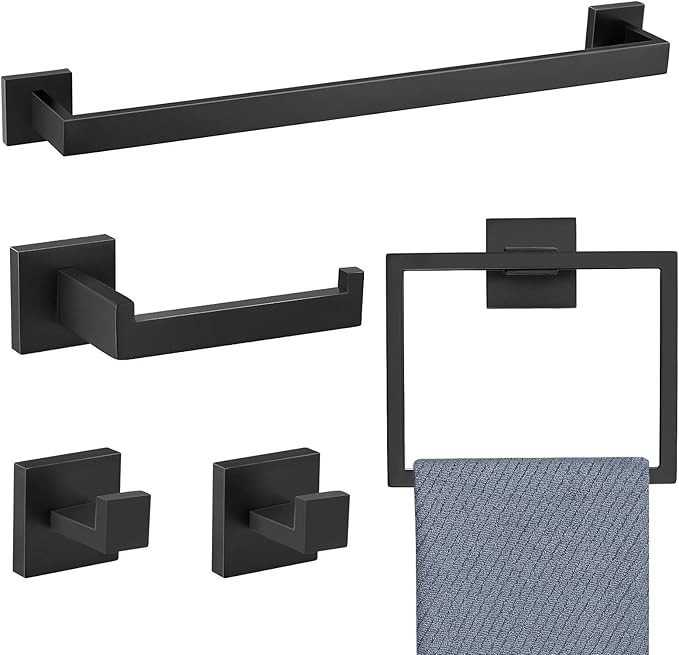 5 Peices Bathroom Hardware Accessories Set, Bath Towel Bar Set, Towel Rack,Hook