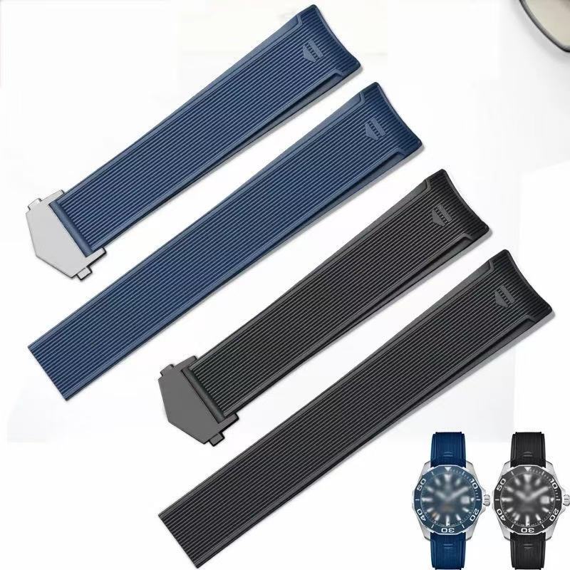 20-22mm silicone strap for Tag Heuer Grand Carrera Chronograph perforated band