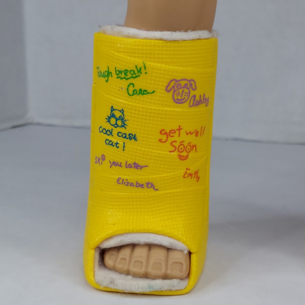 90s Retired American Girl Doll with Yellow Leg Cast Ski Injury