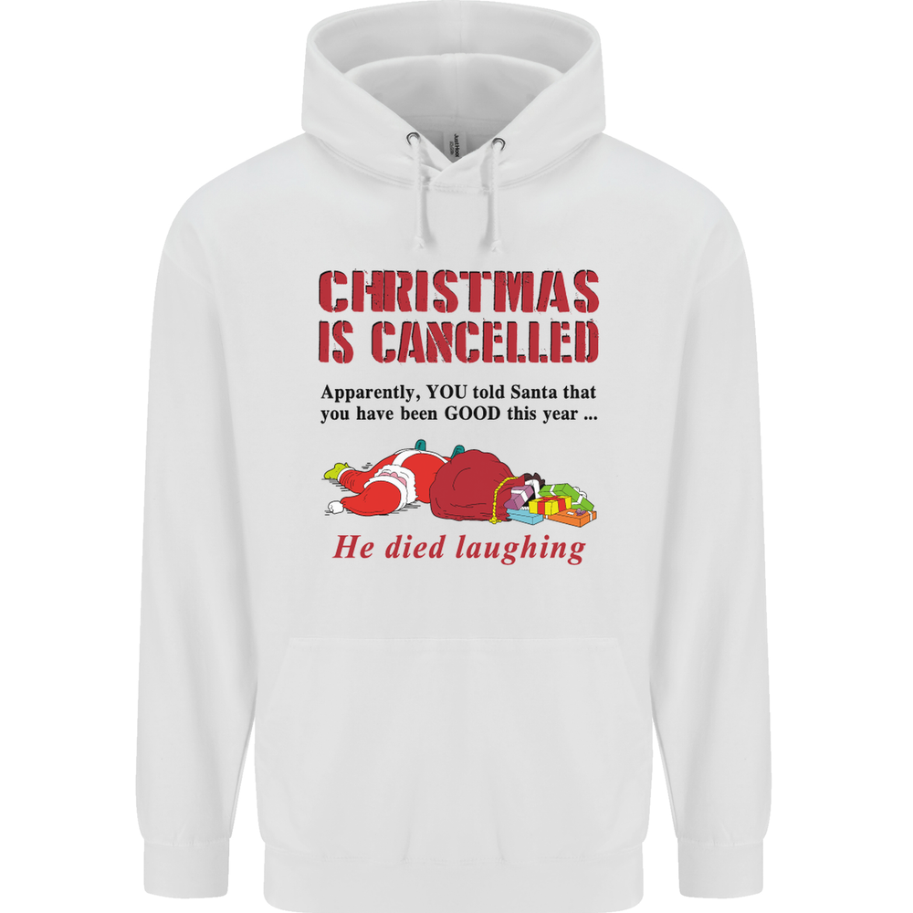 Christmas Is Cancelled Funny Santa Clause Mens 80% Cotton Hoodie